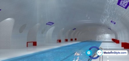 Estación Arsenal en Paris como una piscina.