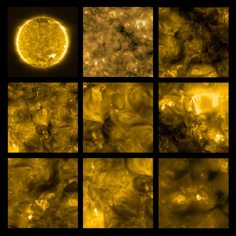 First views of the Sun obtained with Solar Orbiter's EUI on 30 May 2020, revealing the omnipresent miniature eruptions dubbed 'campfires'.