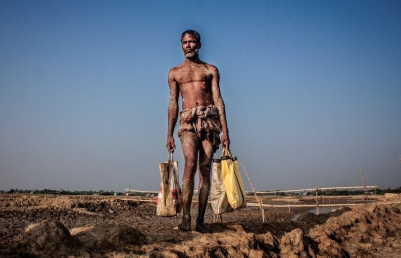 Collecting crabs in Satkhira, Bangladesh. Photograph: Kazi Riasat Alve/Courtesy of Atkins CIWEM Environmental Photographer of the Year