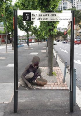 Amnesty Internaional   “It happens not here. But now.”
